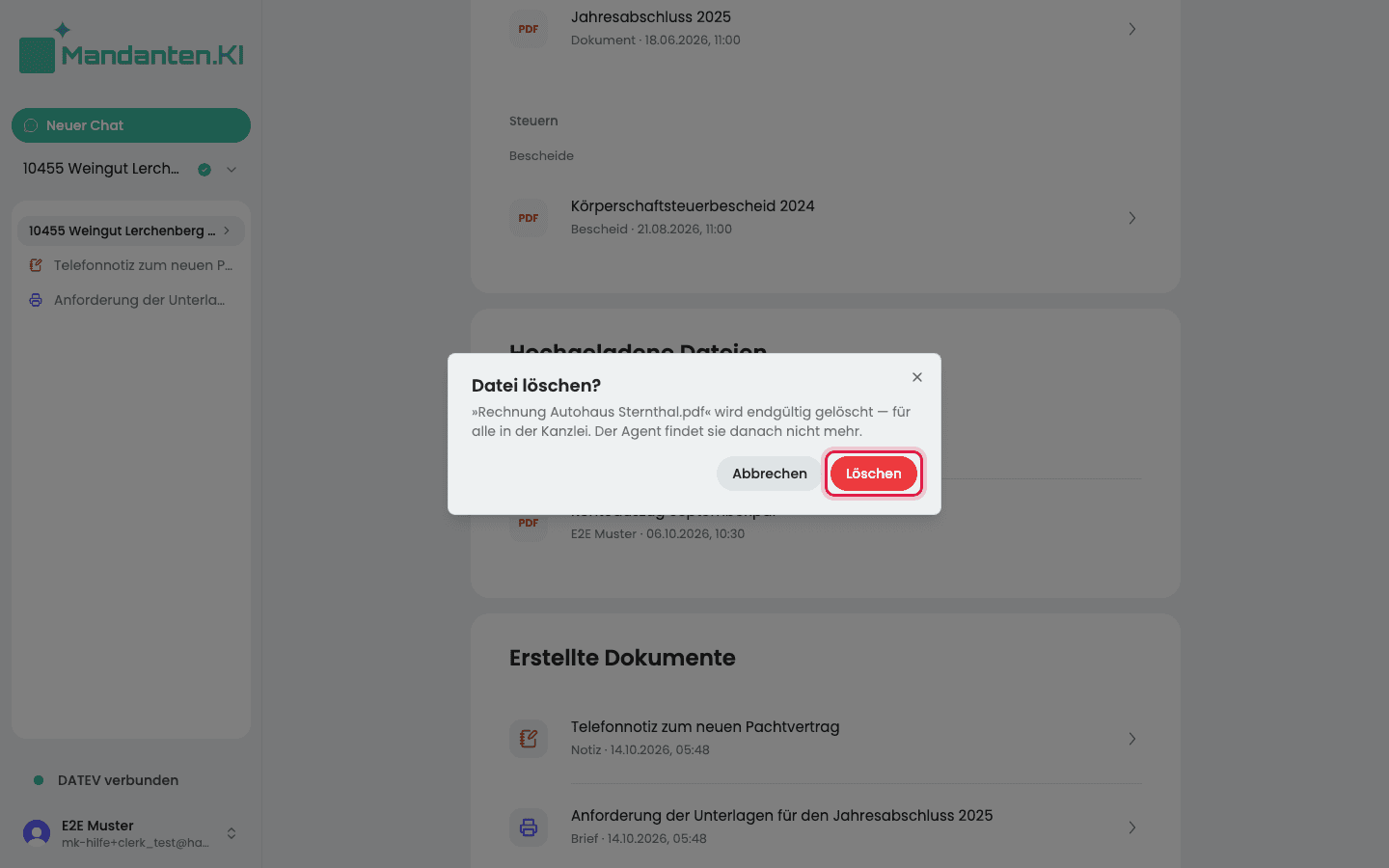 Frage „Datei löschen?“ mit dem Namen der Datei und dem markierten Knopf „Löschen“